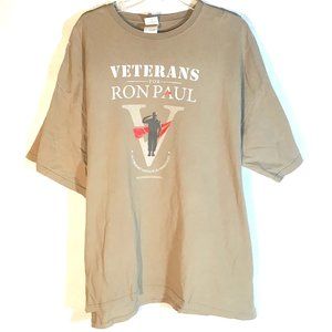 Vintage Veterans for Ron Paul Tan Brown Short Sleeve Tee T Shirt